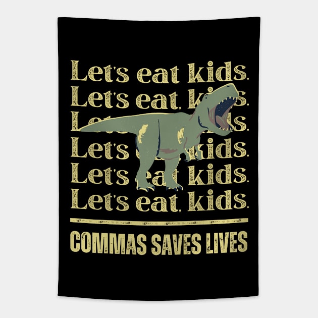 Commas Save Lives Tapestry by Indieteesandmerch