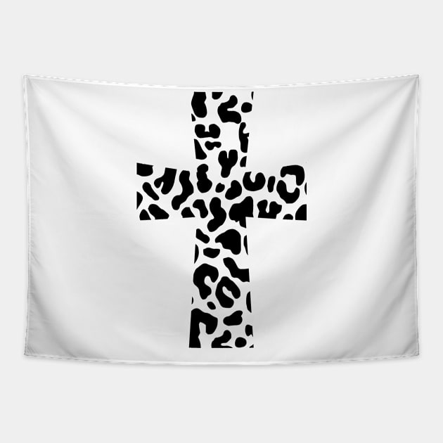 Leopard Print Cross Tapestry by Satic