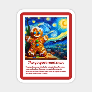 Gingerbread man in starry night Magnet