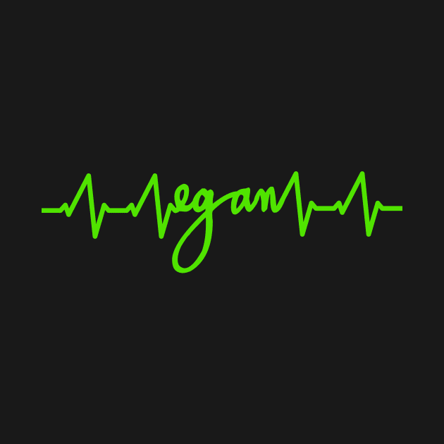 Vegan Heartbeat - Fluorescent Green by SeaAndLight