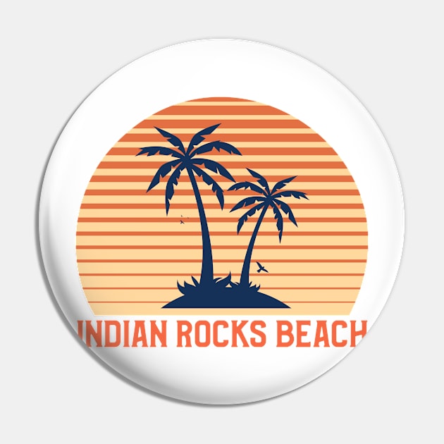 Indian Rocks Beach Sunset, Orange and Blue Sun, Gift for sunset lovers T-shirt, Palm Trees Pin by AbsurdStore