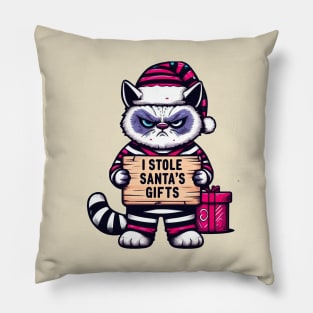 Grumpy Christmas Cat. Christmas Cat 2024 Pillow