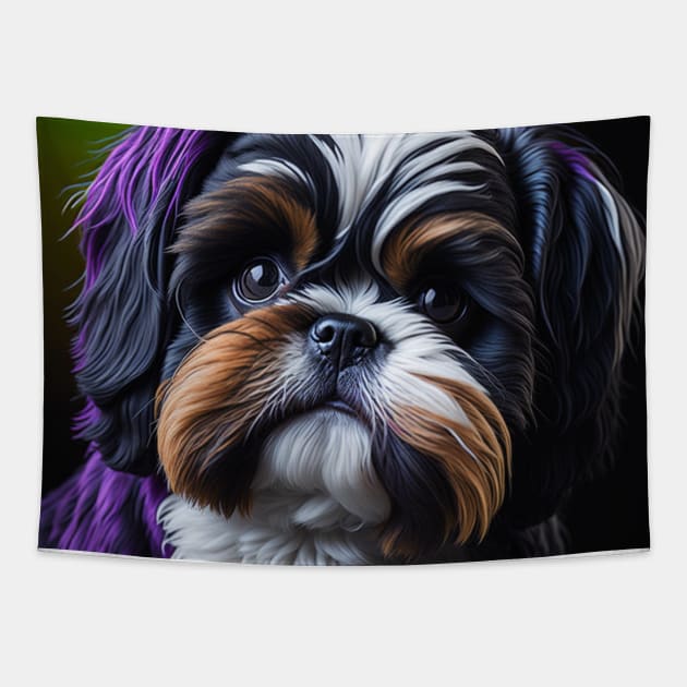 Puppy Shih Tzu Tapestry by likbatonboot