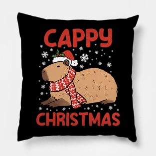 Happy Christmas a cute capybara ready for the holidays Pillow