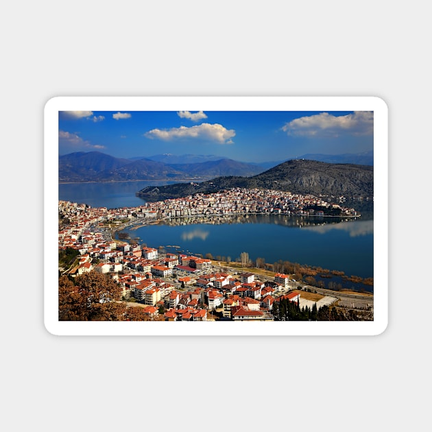 Kastoria & Orestiada lake - Macedonia, Greece Magnet by Cretense72