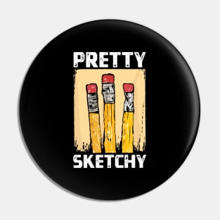 Pretty Sketchy Artist Pencils Sketch Sketching Paint Artist Pin