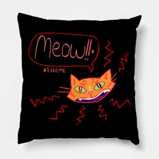 Funny Feed Me Kitty Cat Pillow