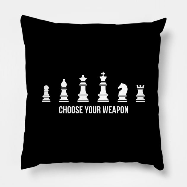 Choose Your Weapon Chess Pillow by Printadorable