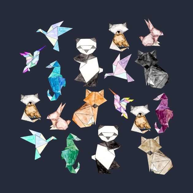 Geometric Paper Origami Animals by BlackStrawberry