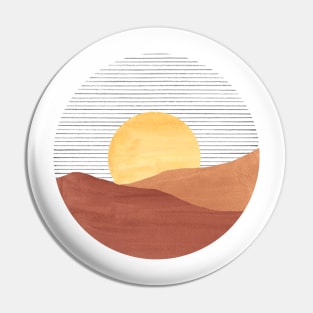 Abstract circle sunset Pin