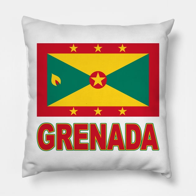 The Pride of Grenada - National Flag Design Pillow by Naves