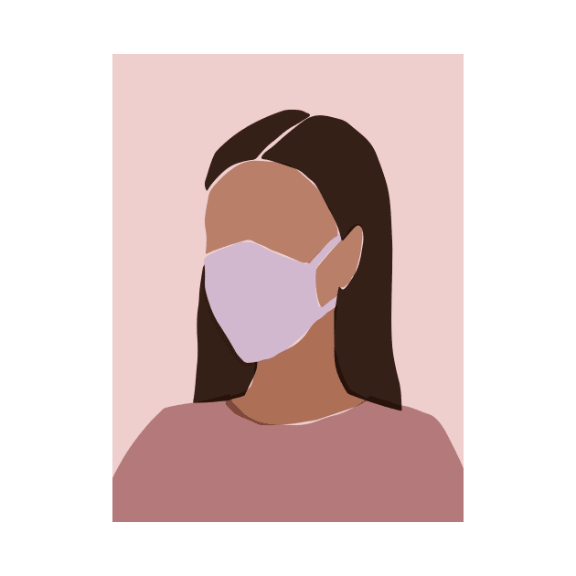 Young woman in a face mask by foxeyedaisy