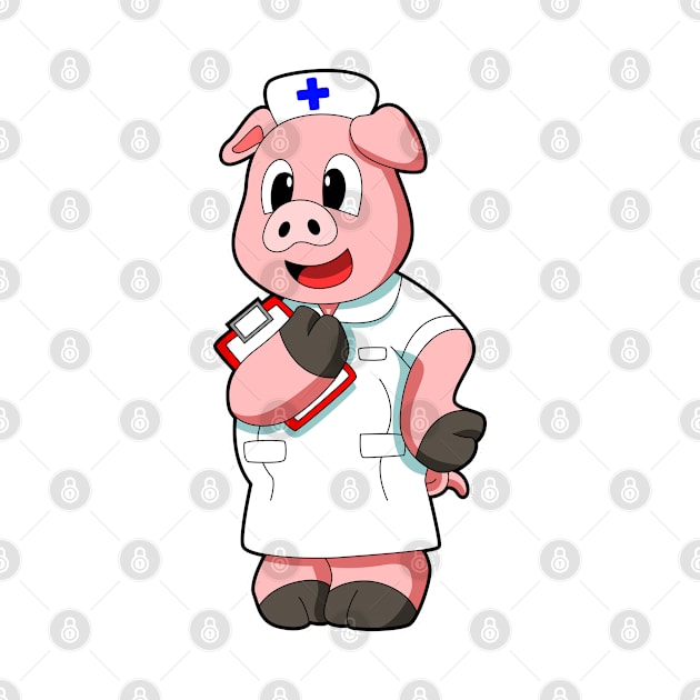 Pig as Nurse with Smock by Markus Schnabel