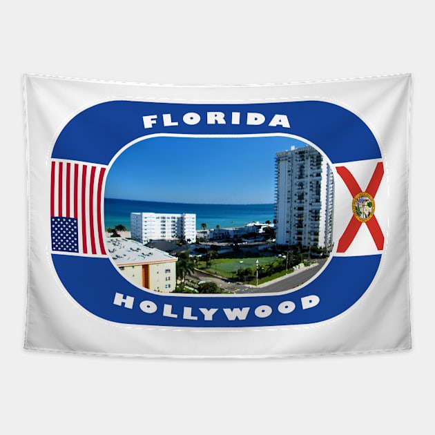 Florida, Hollywood City, USA Tapestry by DeluxDesign