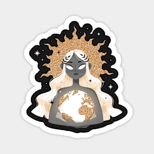 Gaia - White and Gold Magnet