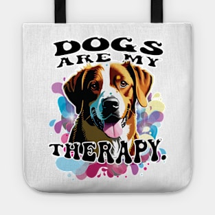 Dogs Are My Therapy T-shirt, Pawprints Tees, Gift Shirt, Dog-lover T-shirt, Funny Animal Shirt, Graphic Tees Tote