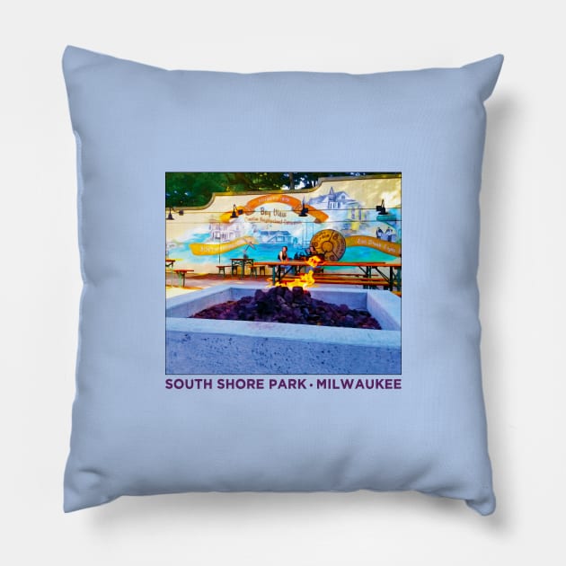 South Shore Park, Bay View • Milwaukee County Parks Pillow by The MKE Rhine Maiden