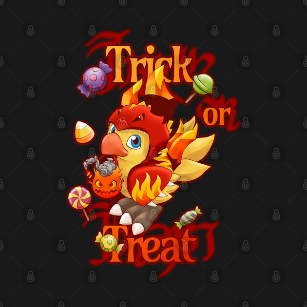 Trick or Treat Alpha and Omega - a Halloween dress up chocobo to enjoy the season with by SamInJapan