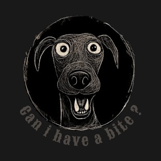 Can i have a bite? Dog cartoon character T-Shirt