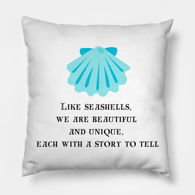 Seashell ocean quote beach items Pillow by CameltStudio