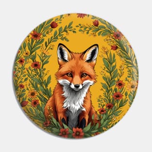 Mississippi Red Fox Surrounded By Tickseed Flowers Pin