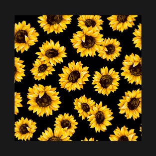 Sun flowers floral pattern - yellow flower T-Shirt