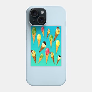 Ice Cream Cones-Blue Phone Case