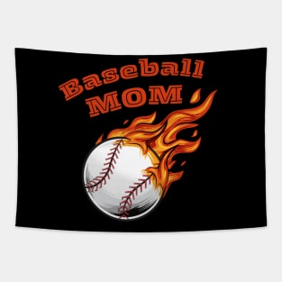 Baseball Mom Flames Tapestry