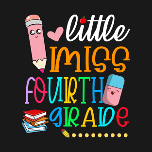 Kids Little Miss 4th Grade Back To School Fourth Grader T-Shirt