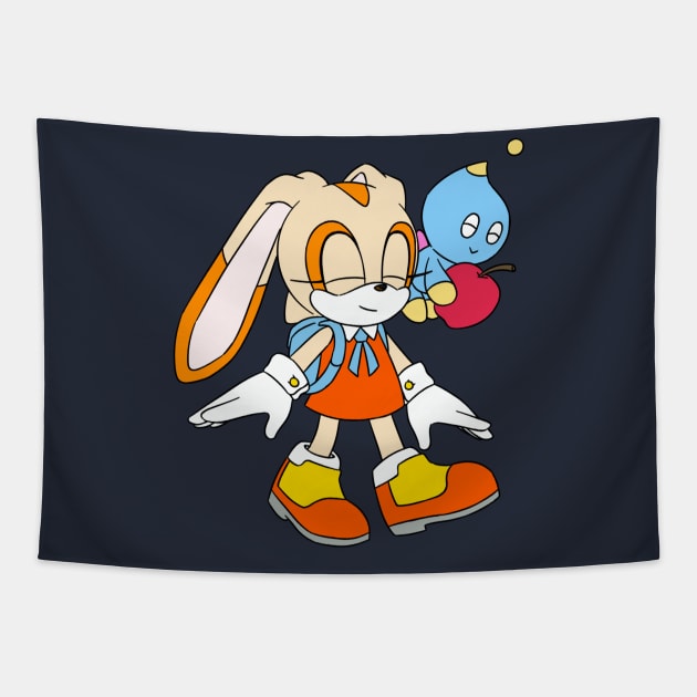 Cream and Cheese Walk to School Tapestry by Firestorm Fox