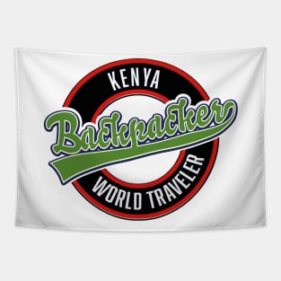 Kenya backpacker world traveler logo Tapestry