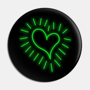 Neon Green Heart Pin