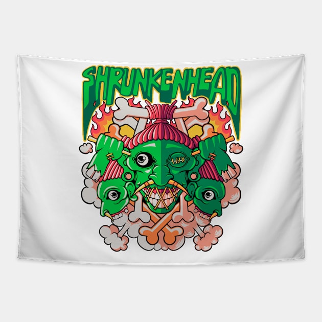 Shrunken head Tapestry by Forstration.std