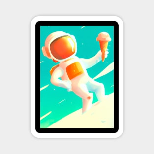 Astronaut with Ice Cream Magnet