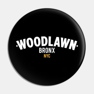 Woodlawn Bronx New York Minimalistic Typo Design Pin