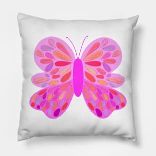 Multicolored pink and orange butterfly Pillow