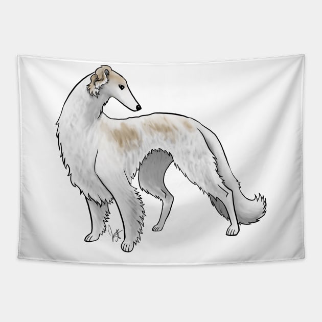 Dog - Borzoi - Tan and White Tapestry by Jen's Dogs Custom Gifts and Designs