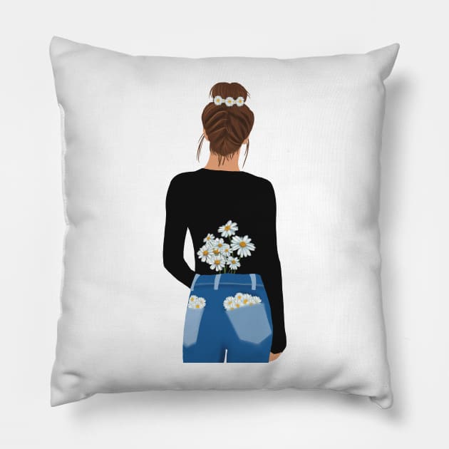 Spring girl Pillow by piscoletters