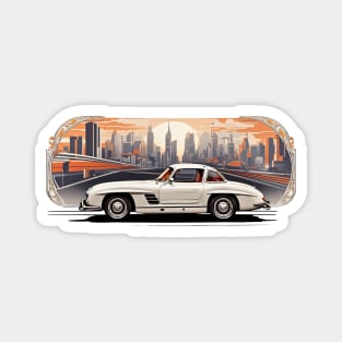 Classic Sport Car City View retro vintage design Magnet