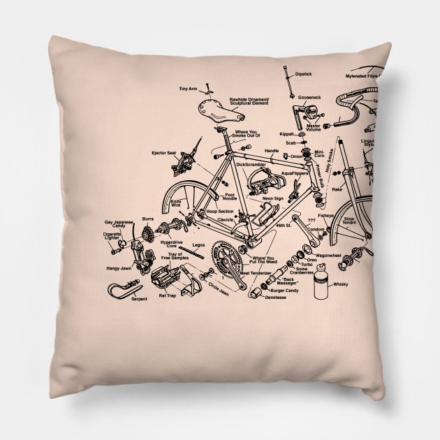 Cycling Tourism Cyclocross Pillow by Closeddoor