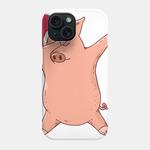 Dabbing Christmas Pig Phone Case by lordambyar