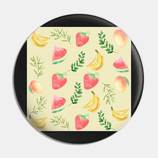 Mix fruits patterns and leaves Pin