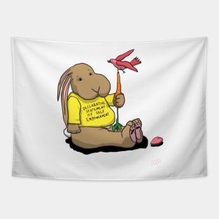 Funny Rabbit Declarative Statement of Self Empowerment Tapestry