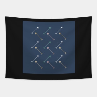 Diagonal Navy Retro Arrows Tapestry