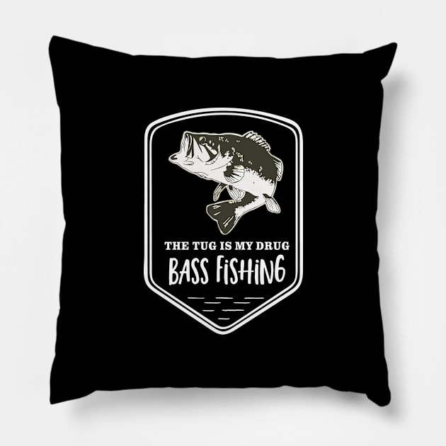 Bass Fishing Quote Largemouth Pillow by Outdoor Strong 