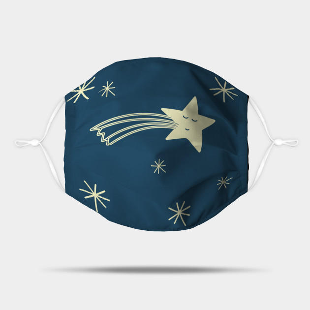 Joli Ciel Bleu Nuit Etoiles Filantes Pour Masque Etoile Filante Mask Teepublic