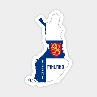 Finland flag & map Magnet