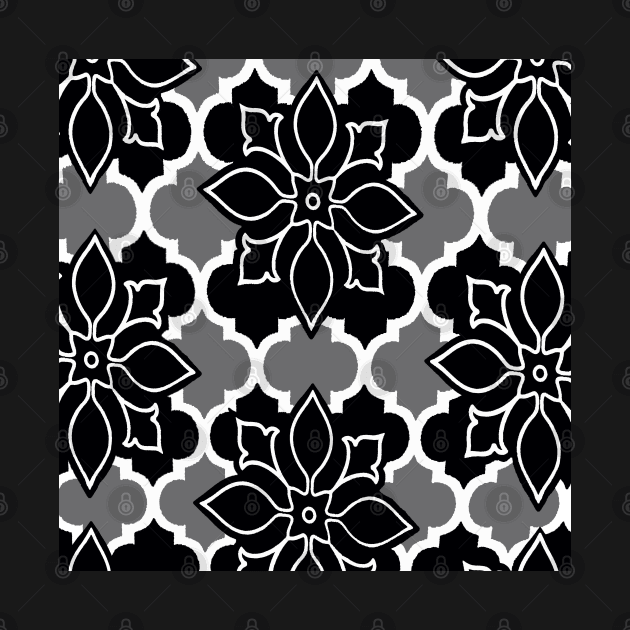 MOROCCAN BLACK AND WHITE PATTERN by Overthetopsm