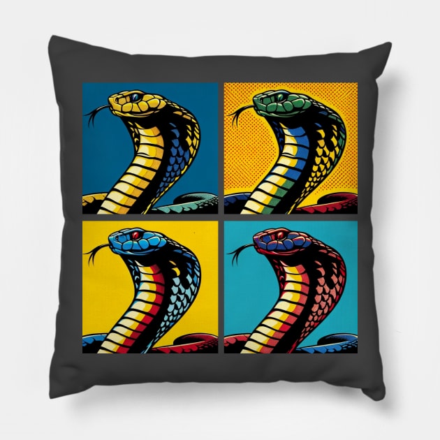 King Cobra Pop Art - Cool Snake Pillow by PawPopArt