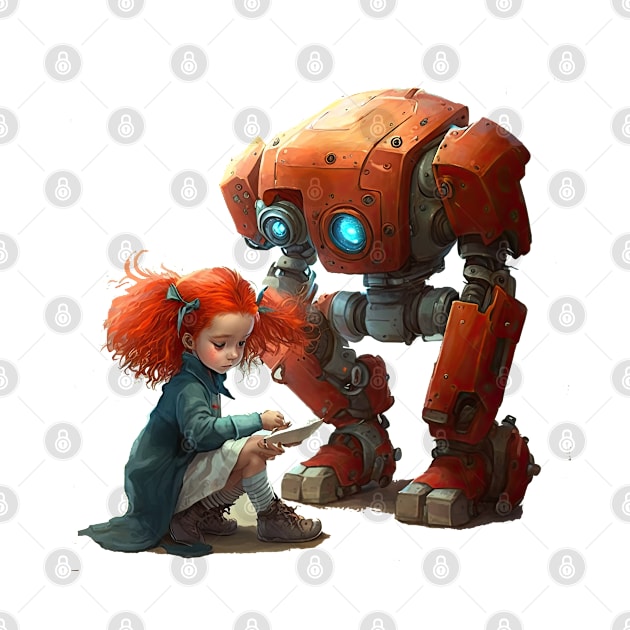 Girl with Robot by Urban Archeology Shop Gallery